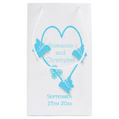Petit Sac Cadeau Papillon bleu couleur Mariage de conception cardia (Dos)