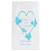 Petit Sac Cadeau Papillon bleu couleur Mariage de conception cardia (Devant)