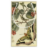 Petit Sac Cadeau Papillon et libellule à fleurs rouges (Dos)