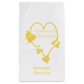 Petit Sac Cadeau Papillon jaune Mariage de conception cardiaque (Dos)