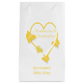 Petit Sac Cadeau Papillon jaune Mariage de conception cardiaque (Devant)