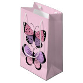 Petit Sac Cadeau Papillon rose et violet (Devant Angle)