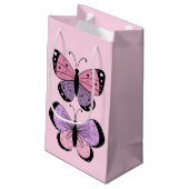 Petit Sac Cadeau Papillon rose et violet (Dos Angle)