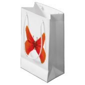Petit Sac Cadeau Papillon rouge orange avec votre nom (Devant Angle)