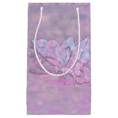Petit Sac Cadeau Papillon scintillant en pastel pourpre (Devant)