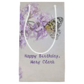 Petit Sac Cadeau papillon sur lilas (Devant)