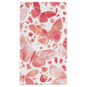 Petit Sac Cadeau Papillons Aquarelle Corail rose (Dos)