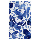 Petit Sac Cadeau Papillons Aquarelle Indigo Blue (Devant)