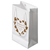 Petit Sac Cadeau Papillons couleur chocolat Mariage design (Devant Angle)