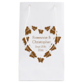Petit Sac Cadeau Papillons couleur chocolat Mariage design (Devant)