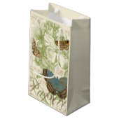 Petit Sac Cadeau Papillons sur Partition avec Design Floral (Dos Angle)