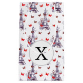 Petit Sac Cadeau Papillons Tour Eiffel Romantique Parisien (Devant)