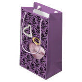 Petit Sac Cadeau Parfum & Perles Saint Valentin Purple Damask (Dos Angle)