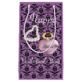 Petit Sac Cadeau Parfum & Perles Saint Valentin Purple Damask (Devant)