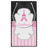 Petit Sac Cadeau Paris Tour Eiffel Brunette Girl (Dos)