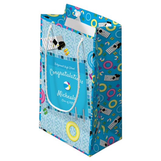 Petit Sac Cadeau Parti de la fête du pool (Devant Angle)