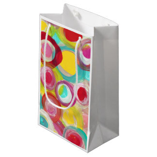 Petit Sac Cadeau Partie abstraite de peinture de cercle d'art