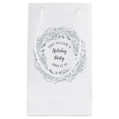 Petit Sac Cadeau partie blanche de guirlande de baies d'hiver (Devant)