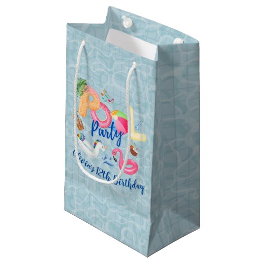 Petit Sac Cadeau Partie du pool (Devant Angle)
