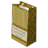 Petit Sac Cadeau Parties scintillant d'or 50e anniversaire de Maria (Dos Angle)
