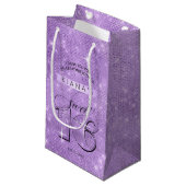 Petit Sac Cadeau Parties scintillant et brillant doux 16 Violet ID6 (Devant Angle)