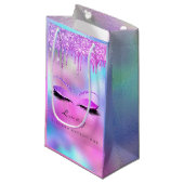 Petit Sac Cadeau Parties scintillant Holographique du nom de la mar (Devant Angle)