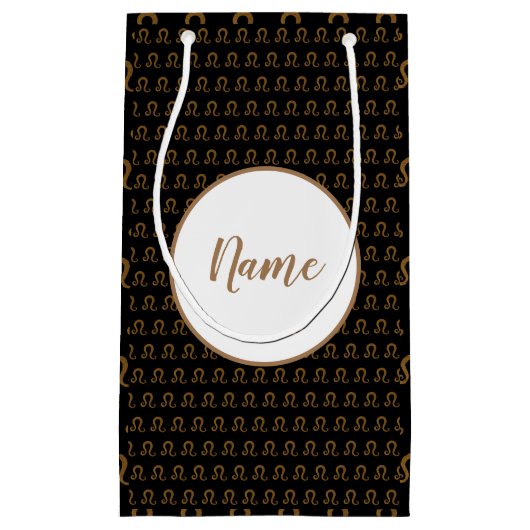 Petit Sac Cadeau Parties scintillant Lion Astrologie Personnalisée (Devant)