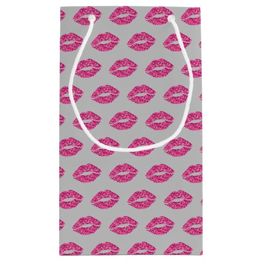 Petit Sac Cadeau Parties scintillant roses lèvres (Dos)