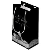 Petit Sac Cadeau Parties scintillant talons hauts Noir Argent Perso (Dos Angle)