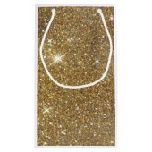 Petit Sac Cadeau Parties scintillantes de luxe d'or - image (Dos)