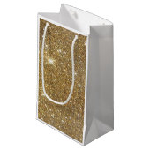 Petit Sac Cadeau Parties scintillantes de luxe d'or - image (Devant Angle)