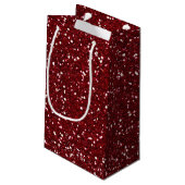 Petit Sac Cadeau Parties scintillantes rouge foncé élégantes (Dos Angle)