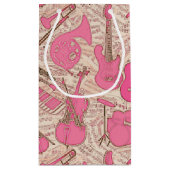 Petit Sac Cadeau Partition et instruments de musique rose/ivoire ID (Dos)
