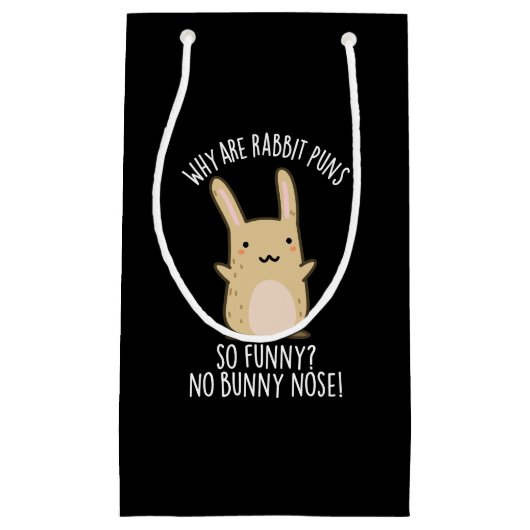 Petit Sac Cadeau Pas de lapin Nez Funny Rabbit Puns Dark BG (Devant)