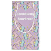 Petit Sac Cadeau Pastel Pink And Blue Romantic Dinosaur (Devant)