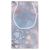 Petit Sac Cadeau Pastel Pink Blue Heart Pattern Glossy Print (Dos)