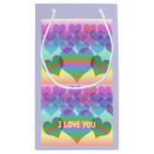 Petit Sac Cadeau Pastel Rainbow of Hearts & Love (Dos)