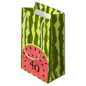 Petit Sac Cadeau Pastèque Pink Age 40 (Devant Angle)