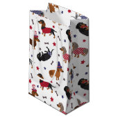 Petit Sac Cadeau Patriotique Dachshund (Devant Angle)