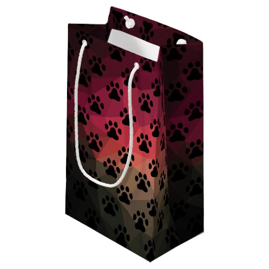 Petit Sac Cadeau Patte de chien, empreinte d'animal, animal de comp (Devant Angle)