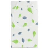 Petit Sac Cadeau Pattern Blue & Green Leaves (Dos)