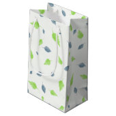 Petit Sac Cadeau Pattern Blue & Green Leaves (Dos Angle)