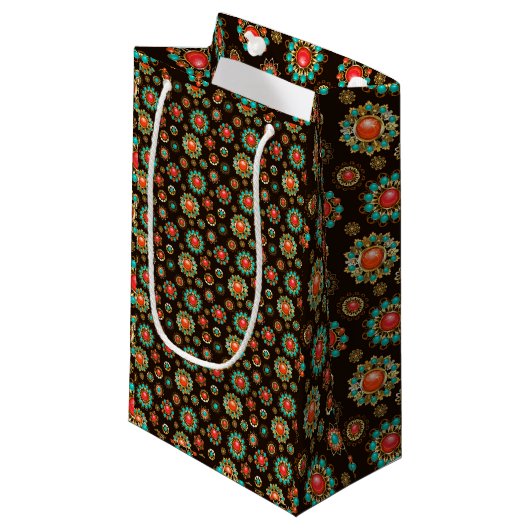 Petit Sac Cadeau Pattern de Ethnic Brooches Seamless (Devant Angle)