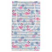 Petit Sac Cadeau Patters de Whimsical Flamingo et Pineapple (Devant)