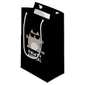 Petit Sac Cadeau Pawty Animal Funny Party Chat Pun Dark BG (Devant Angle)