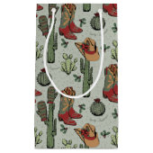 Petit Sac Cadeau Pays Noël rouge et vert (Devant)