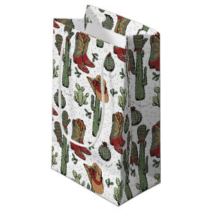 Petit Sac Cadeau Pays Noël rouge et vert