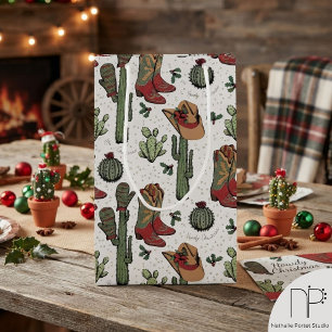Petit Sac Cadeau Pays Noël rouge et vert