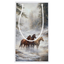 Paysage de chevaux de vacances de Noël Joli