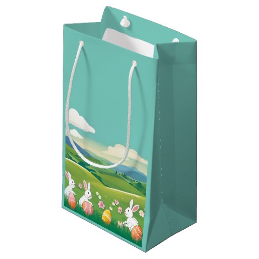 Petit Sac Cadeau Paysage de Pâques (Devant Angle)